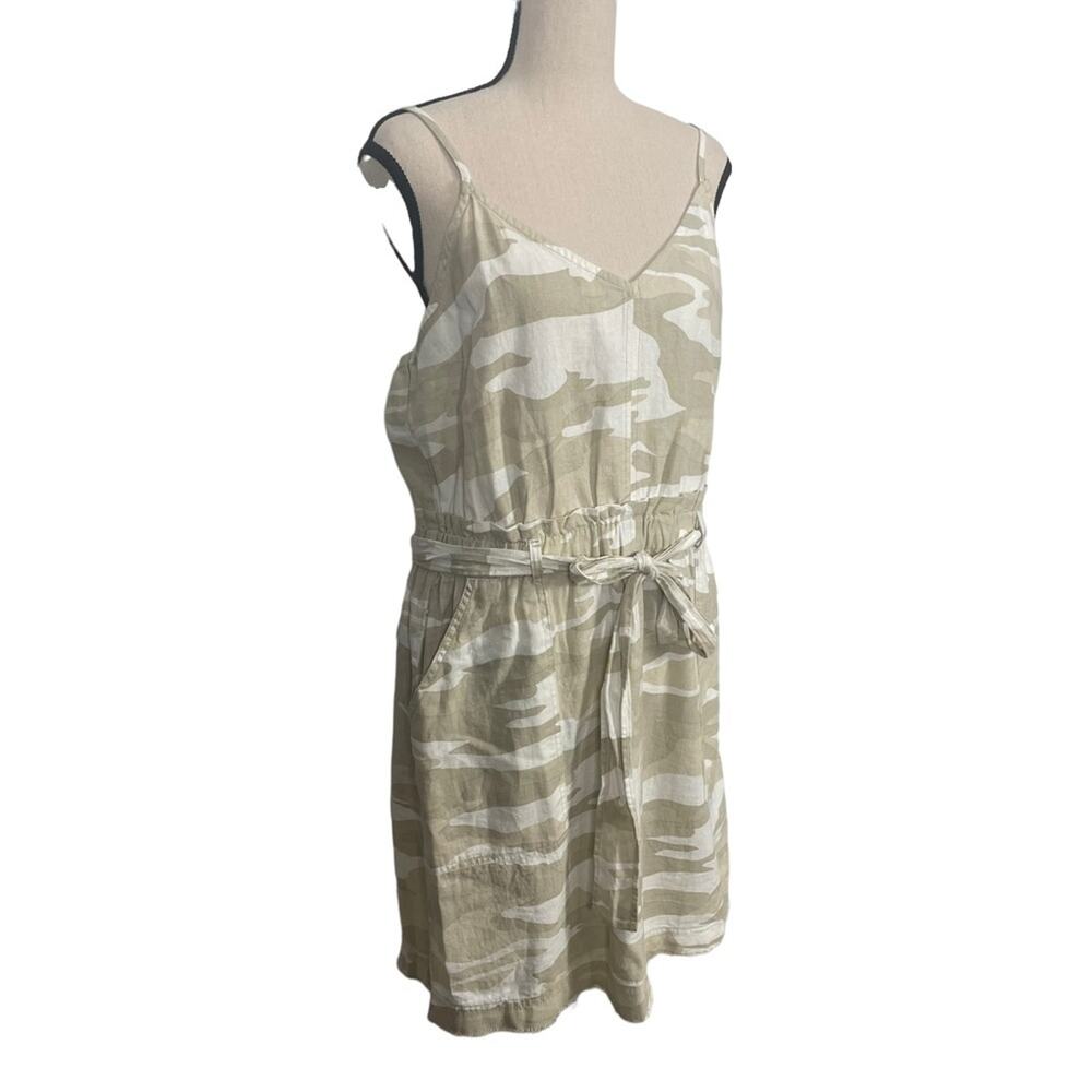 Splendid Dress Mini Camo Print Linen Blend Size Large NEW - Picture 4 of 13
